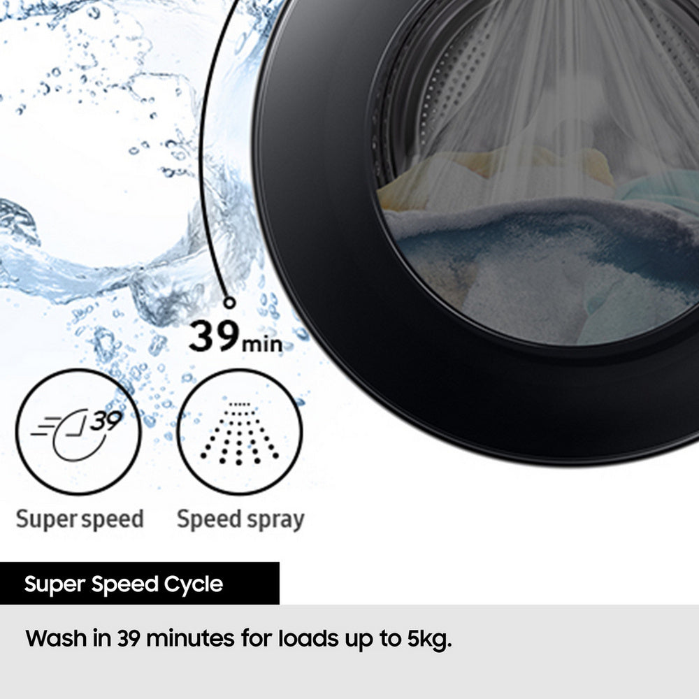 Samsung Series 5 WD90HG5U34BEEU Ecobubble AI Energy 9kg+6kg 1400 Spin Washer Dryer White