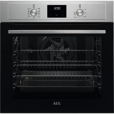 AEG 3000 Sreies BEX33501EM Surround Cook Electric Single Built in Oven with Retractable Dials in Stainless Steel