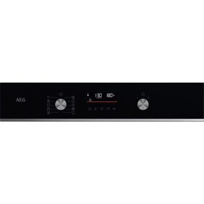 AEG 5000 Series GA5CB501AB Surround Cook with Steam Bake Electric Single Built in Oven with Retractable Dials Black
