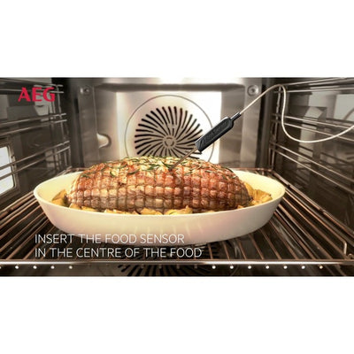 AEG 6000 Series BCE556060M Steam Bake Electric Single Built in Oven with Retractable Dials in Stainless Steel