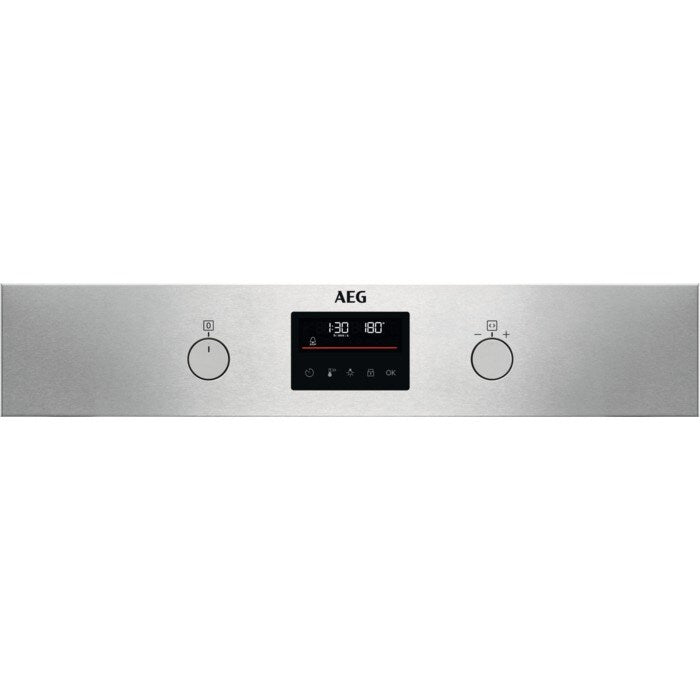 AEG 6000 Series BPS355061M Steam Bake Electric Single Built in Oven with Retractable Dials in Stainless Steel