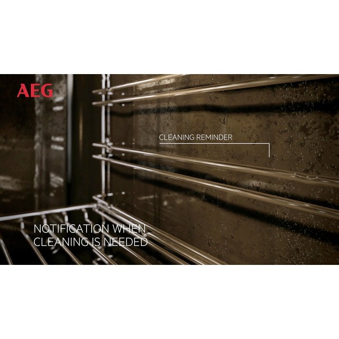 AEG 6000 Series BPS555060W Steam Bake Electric Single Built In Oven with Retractable Dials in White