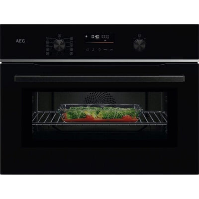 AEG 6000 Series CombiQuick TK6NK501B Compact Built in Microwave Combination Oven Black