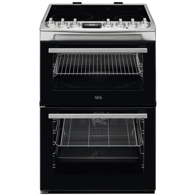 AEG CCX6740ACM 6000 Series Steam Bake 60cm Freestanding Electric Cooker with Ceramic Hob in Stainless Steel