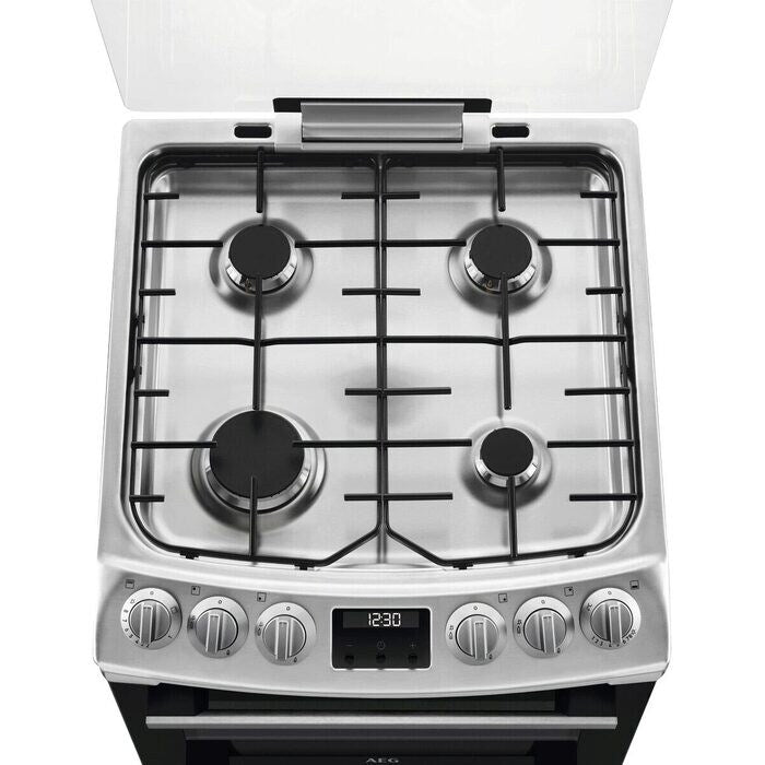 AEG CGX1130ACM 55cm Freestanding Gas Cooker with Double Oven in Stainless Steel
