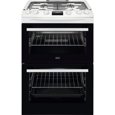 AEG CGX6130ACW 60cm Freestanding Gas Cooker with Double Oven in White