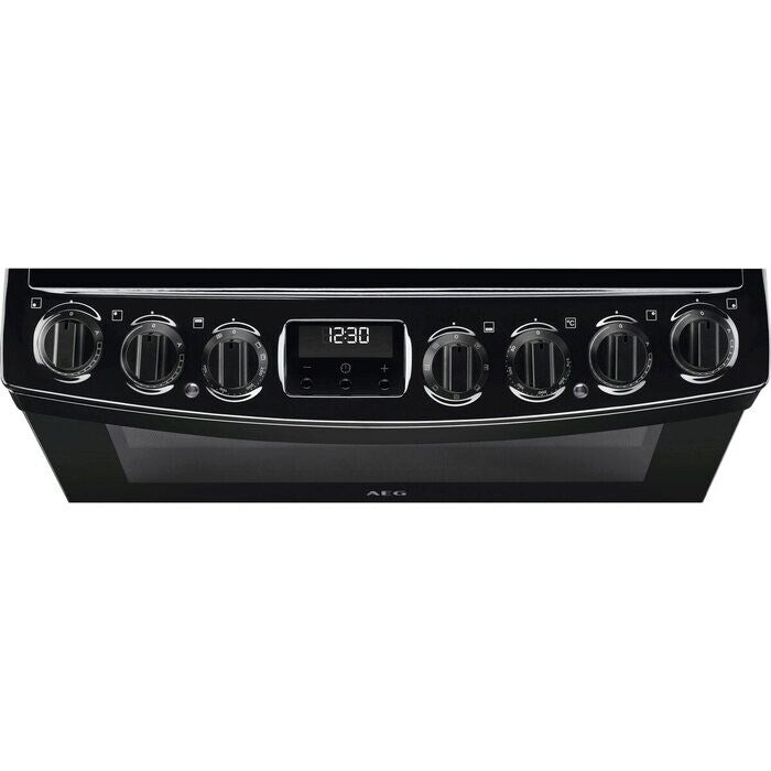 AEG CIB6743ACB 6000 Series Steam Bake 60cm Freestanding Electric Cooker with Induction Hob in Black