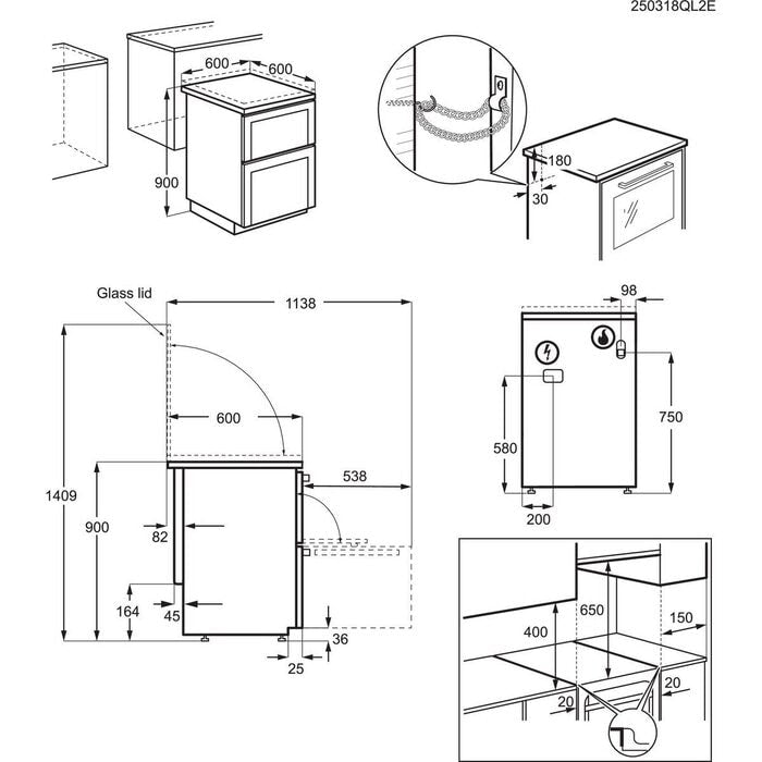 AEG CKB6541ACM 60cm 5000 Series Surround Cook Dual Fuel Freestanding Cooker With Double Oven in Stainless Steel