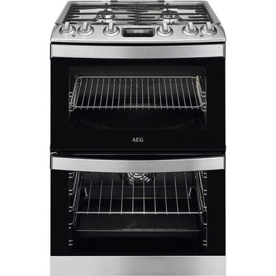 AEG CKB6541ACM 60cm 5000 Series Surround Cook Dual Fuel Freestanding Cooker With Double Oven in Stainless Steel