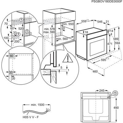 AEG TP8SB731AT Electric Built in Single Oven with Touch Controls Black