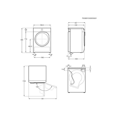 AEG TR848A4B2 Series 8000 AbsoluteCare Freestanding 8kg Heat Pump Tumble Dryer White