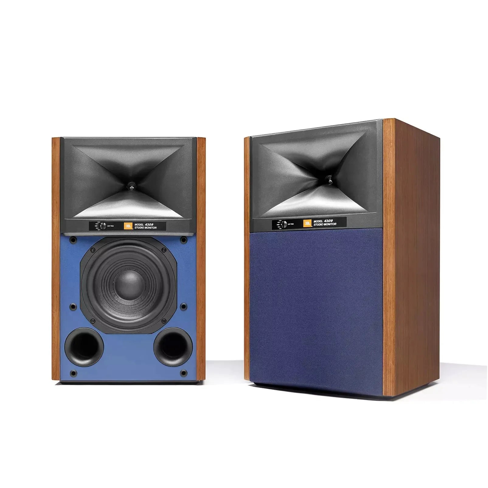 Arcam A15+ Integrated Amplifier Black with JBL 4309 Studio Monitor Bookshelf Speakers Walnut Pair
