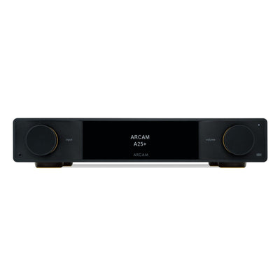Arcam A25+ Integrated Amplifier Black with JBL 4309 Studio Monitor Bookshelf Speakers Walnut Pair