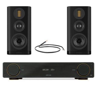 Arcam A5+ Integrated Amplifier with Wharfedale EVO 5.2 Bookshelf Speakers Pair - Black