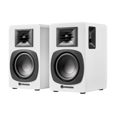 Audio Technica AT-LP70XBT Fully Automatic Bluetooth Wireless Turntable with AT-SP3X Powered Bookshelf Speakers HiFi Package White
