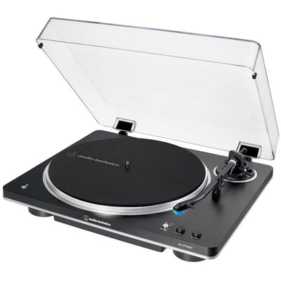 Audio Technica AT-LP70XBT Fully Automatic Bluetooth Wireless Turntable with Kanto ORA 100W Powered Reference Speakers HiFi Package Black