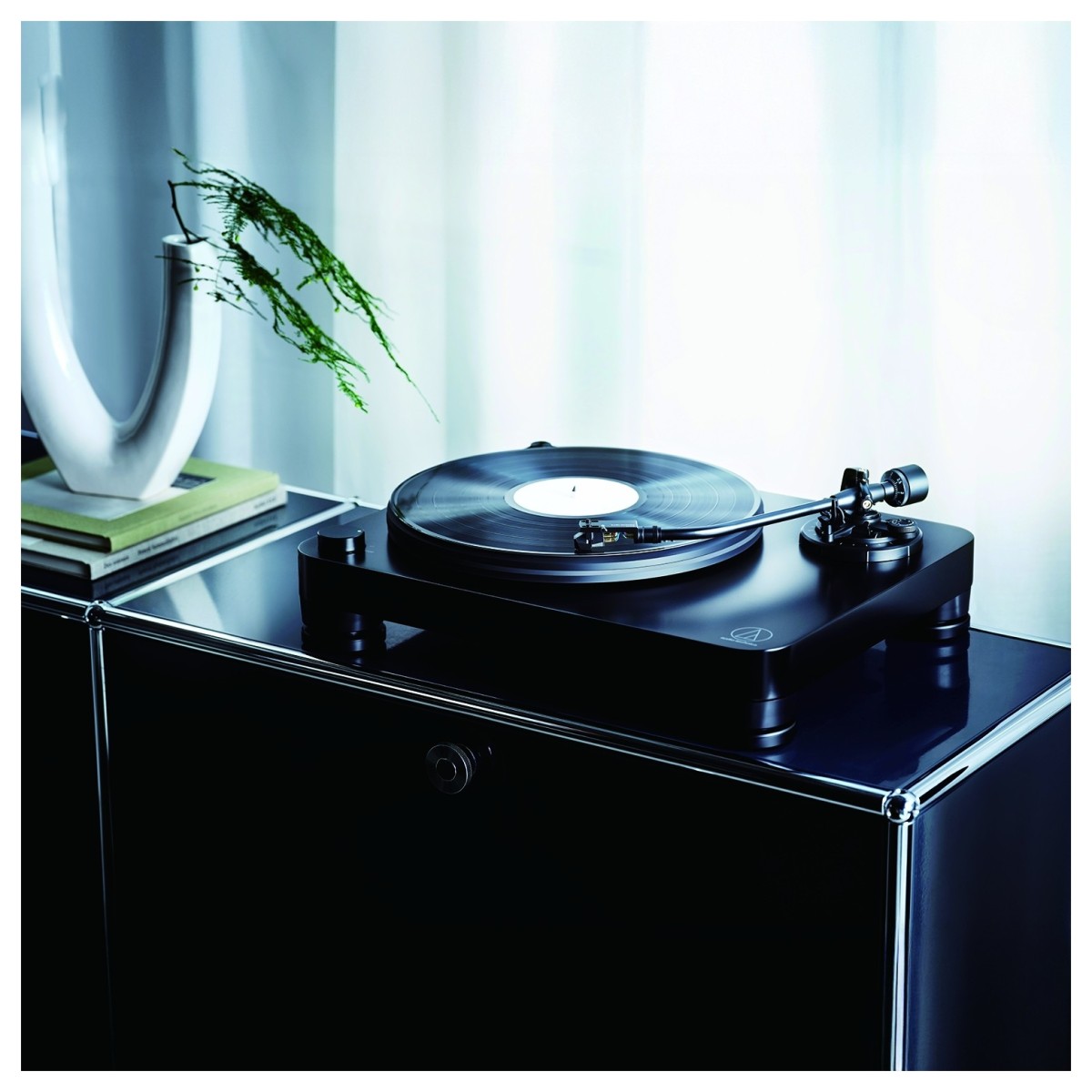 Audio Technica AT-LP7X Fully Manual Belt-Drive Turntable with Built-in Phono Pre-amp for MM/MC Cartridges - Black