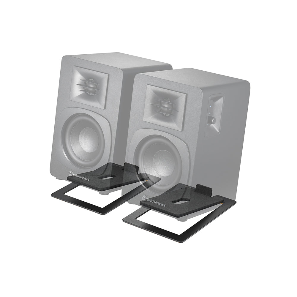 Audio Technica AT-SP3X Powered Bluetooth Bookshelf Speakers with AT-ST3 Stands Pair - Black