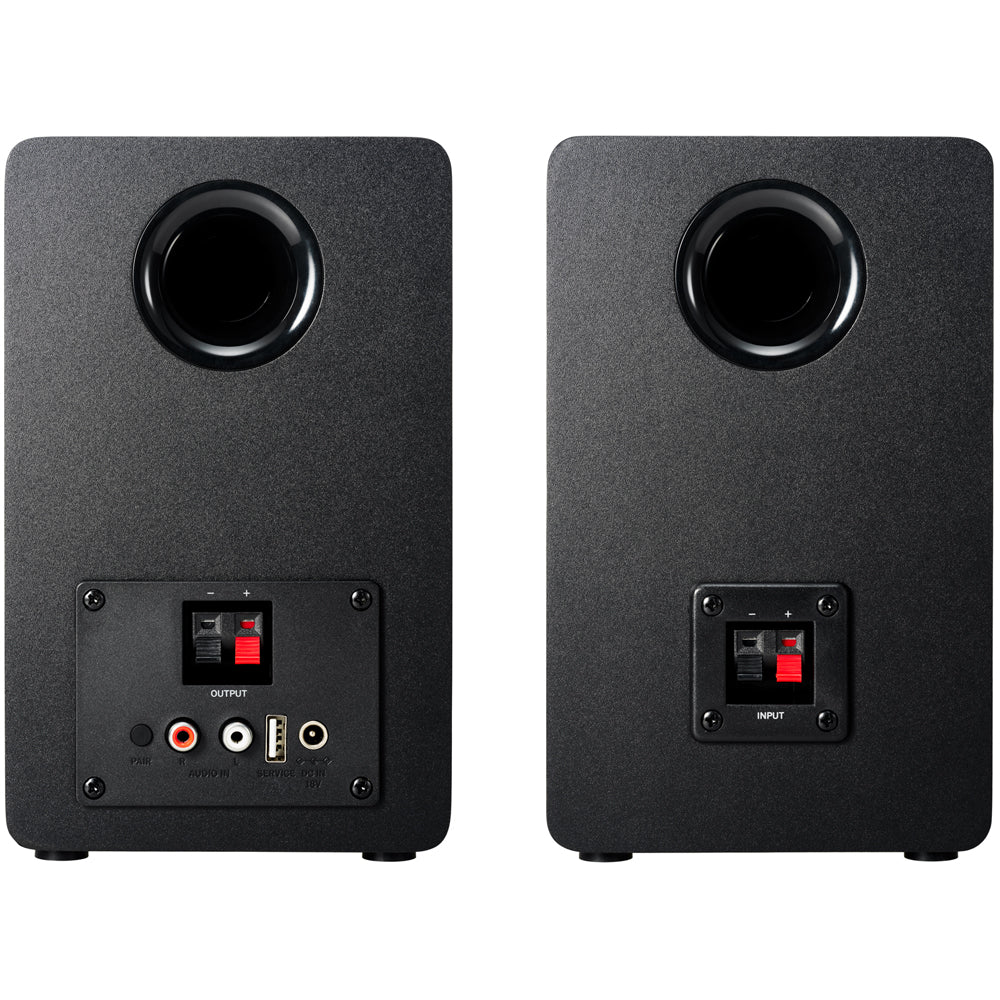 Audio Technica AT-SP3X Powered Bluetooth Bookshelf Speakers with AT-ST3 Stands Pair - Black