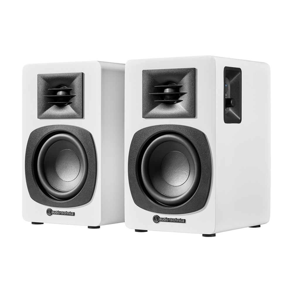 Audio Technica AT-SP3X Powered Bookshelf Speakers with Bluetooth White