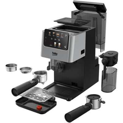 Beko CED7524X Espresso Machine with Integrated Grinder and Milk Cup Silver
