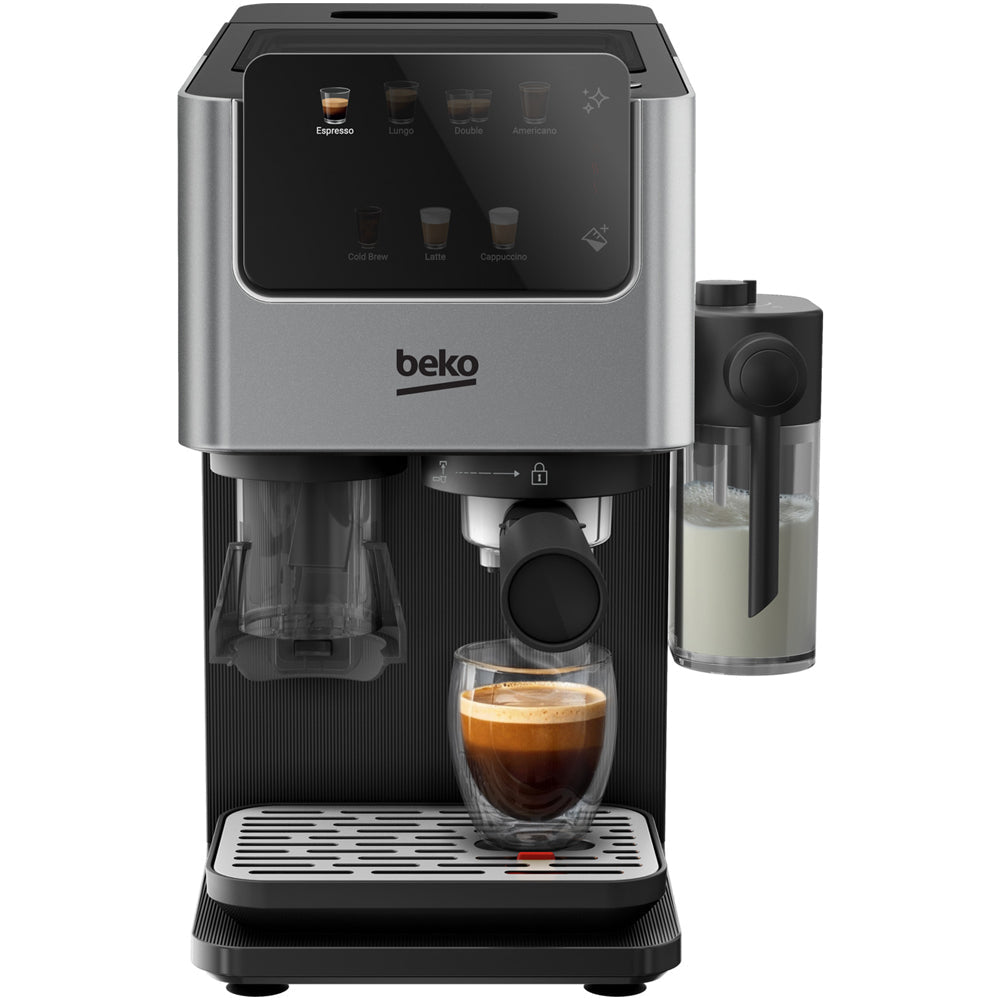 Beko CED7524X Espresso Machine with Integrated Grinder and Milk Cup Silver