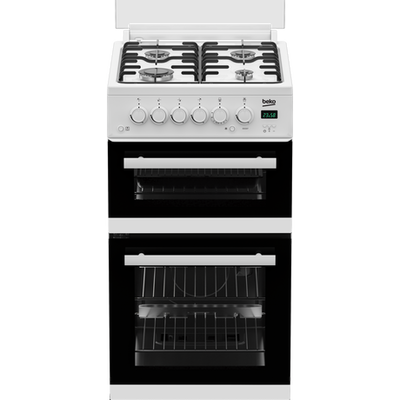 Beko EDG507W Freestanding Double Oven Gas Cooker with Gas Hob White