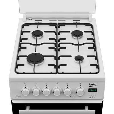 Beko EDG507W Freestanding Double Oven Gas Cooker with Gas Hob White