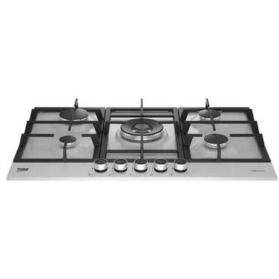Beko HIAW75225SXE 75cm Gas Hob with Front Knob Controls Stainless Steel