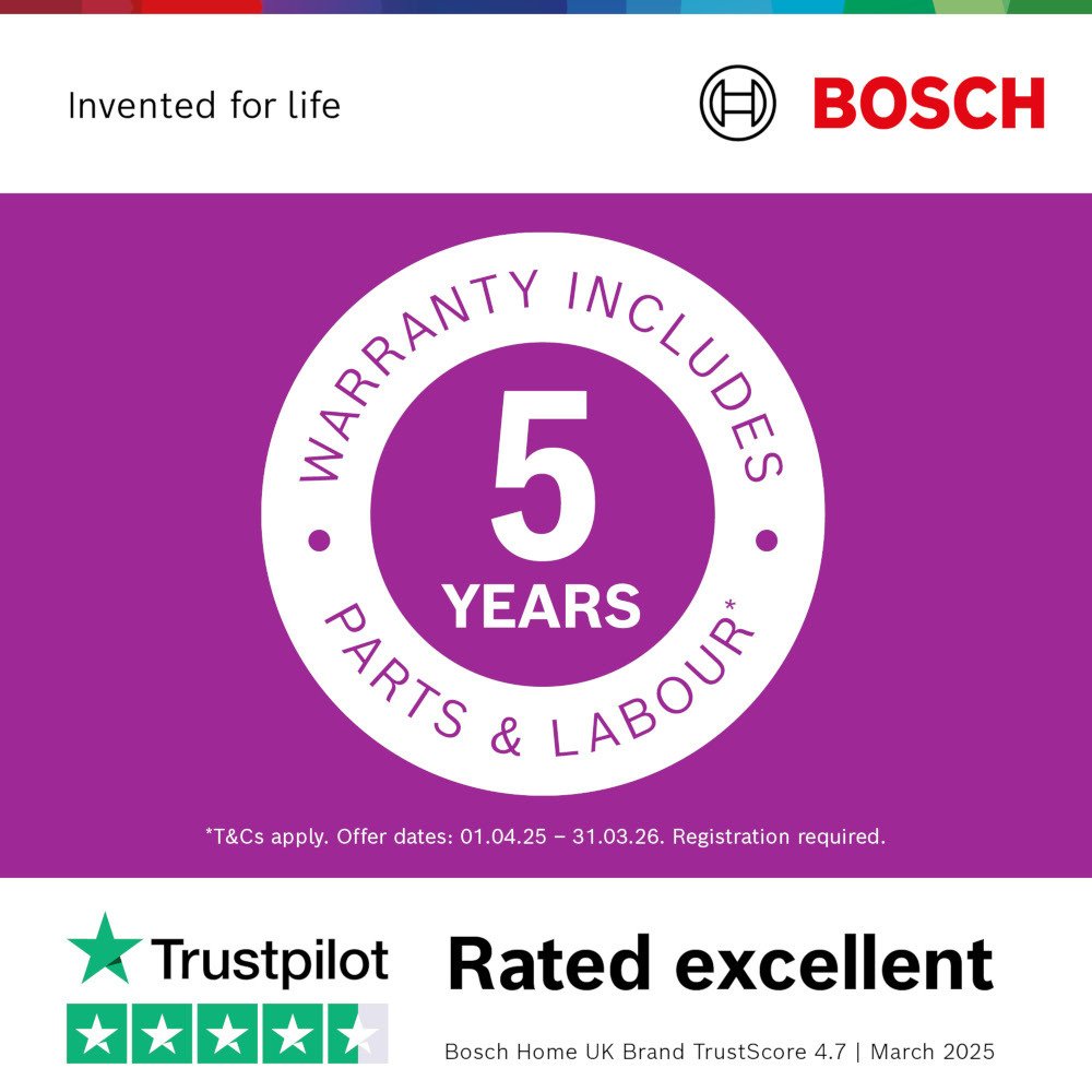 Bosch GSN36VWEPG Series 4 186cm High Freestanding Frost Free Upright Freezer White
