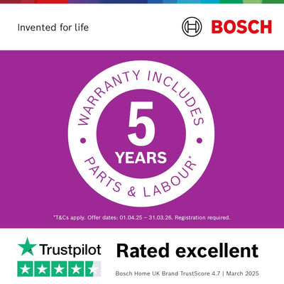 Bosch GSN36VWEPG Series 4 186cm High Freestanding Frost Free Upright Freezer White