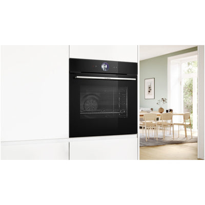 Bosch HBG7764B1B 60cm Series 8 Pyrolytic Electric Built in Single Oven with Air Fry Funtion in Black