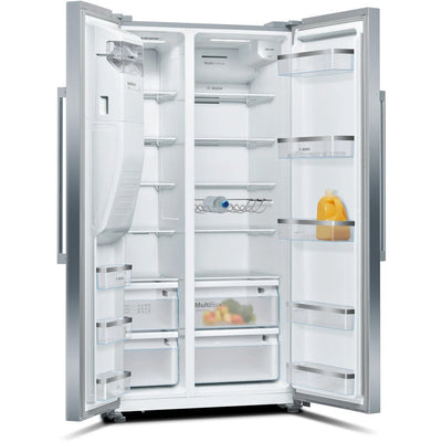 Bosch KAD93AIERG Series 6 Plumbed American Fridge Freezer Stainless Steel - E Rated