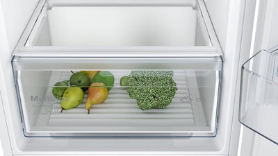 Bosch Series 2 KIV87NSE0G Low Frost Built In Fridge Freezer With Sliding Hinge White