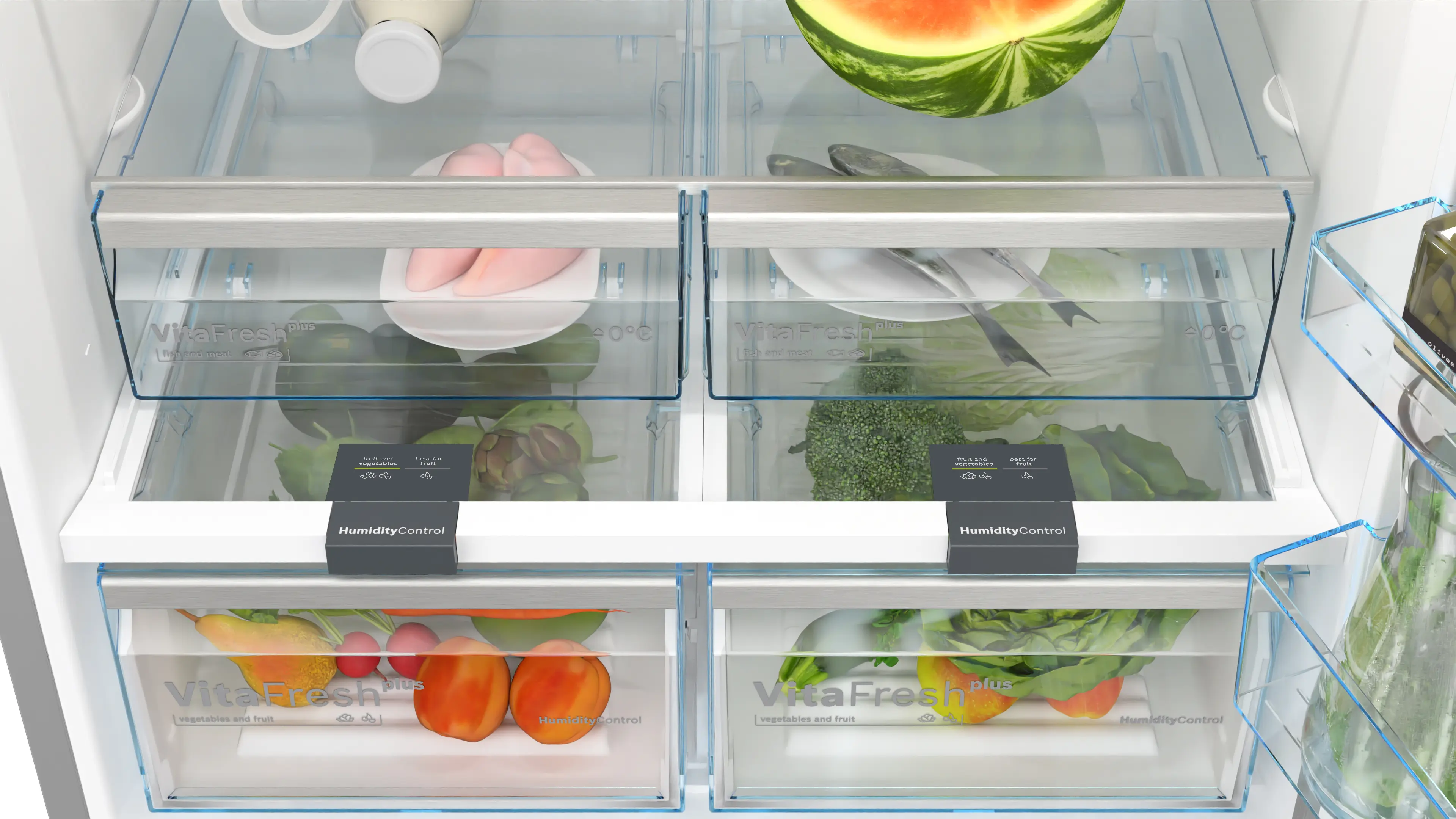 Bosch Series 4 KGN86VIEAG Freestanding No Frost Fridge Freezer Brushed Steel