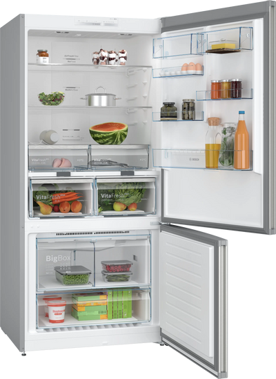 Bosch Series 4 KGN86VIEAG Freestanding No Frost Fridge Freezer Brushed Steel