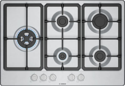 Bosch Series 4 PGM7B5K90 75cm Gas Hob Stainless Steel