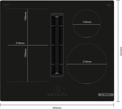 Bosch Series 4 PVS611B16E 60cm Induction Hob With Integrated Ventilation System
