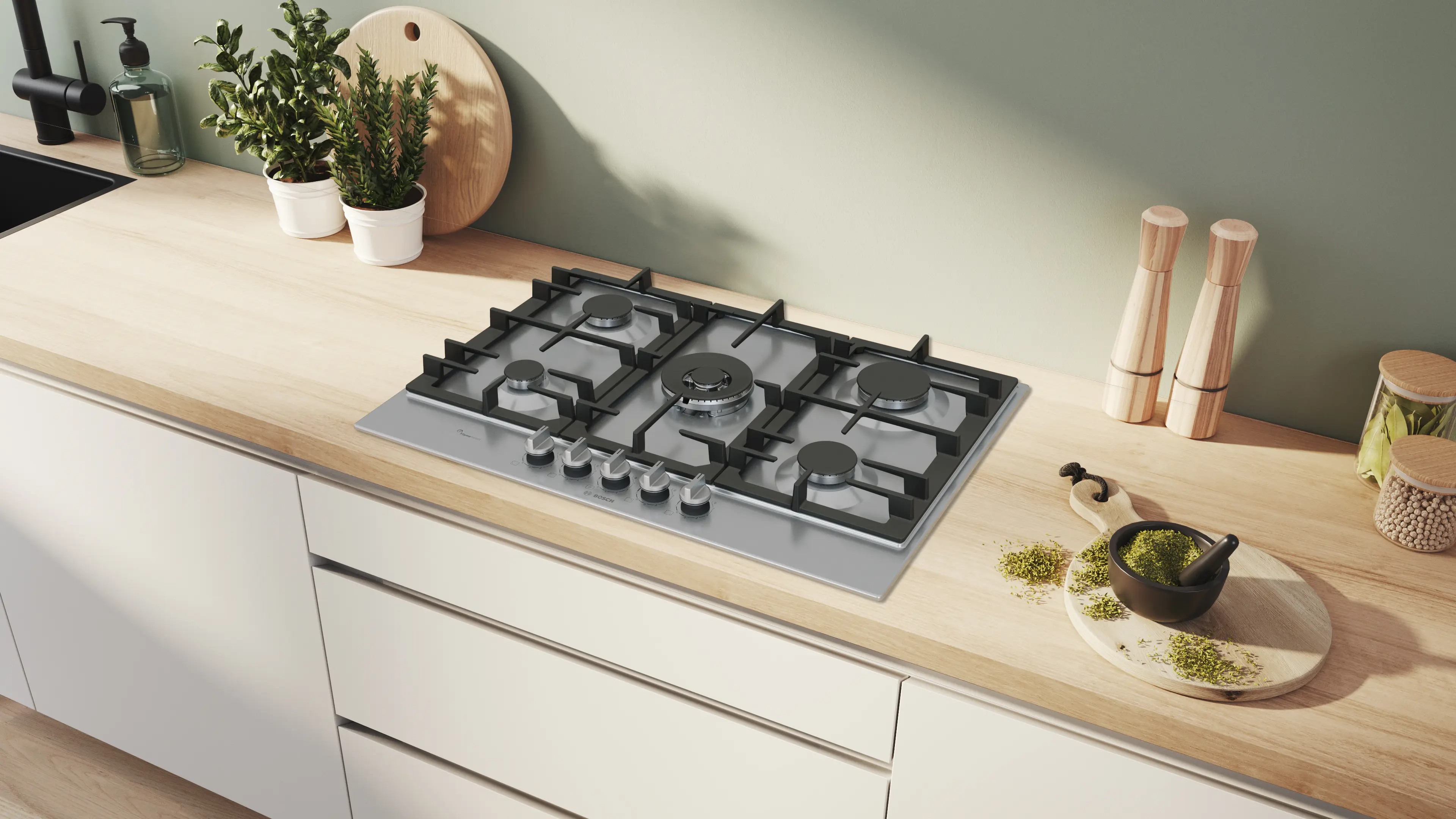 Bosch Series 6 PCQ7A5I90 75cm Gas Hob Stainless Steel