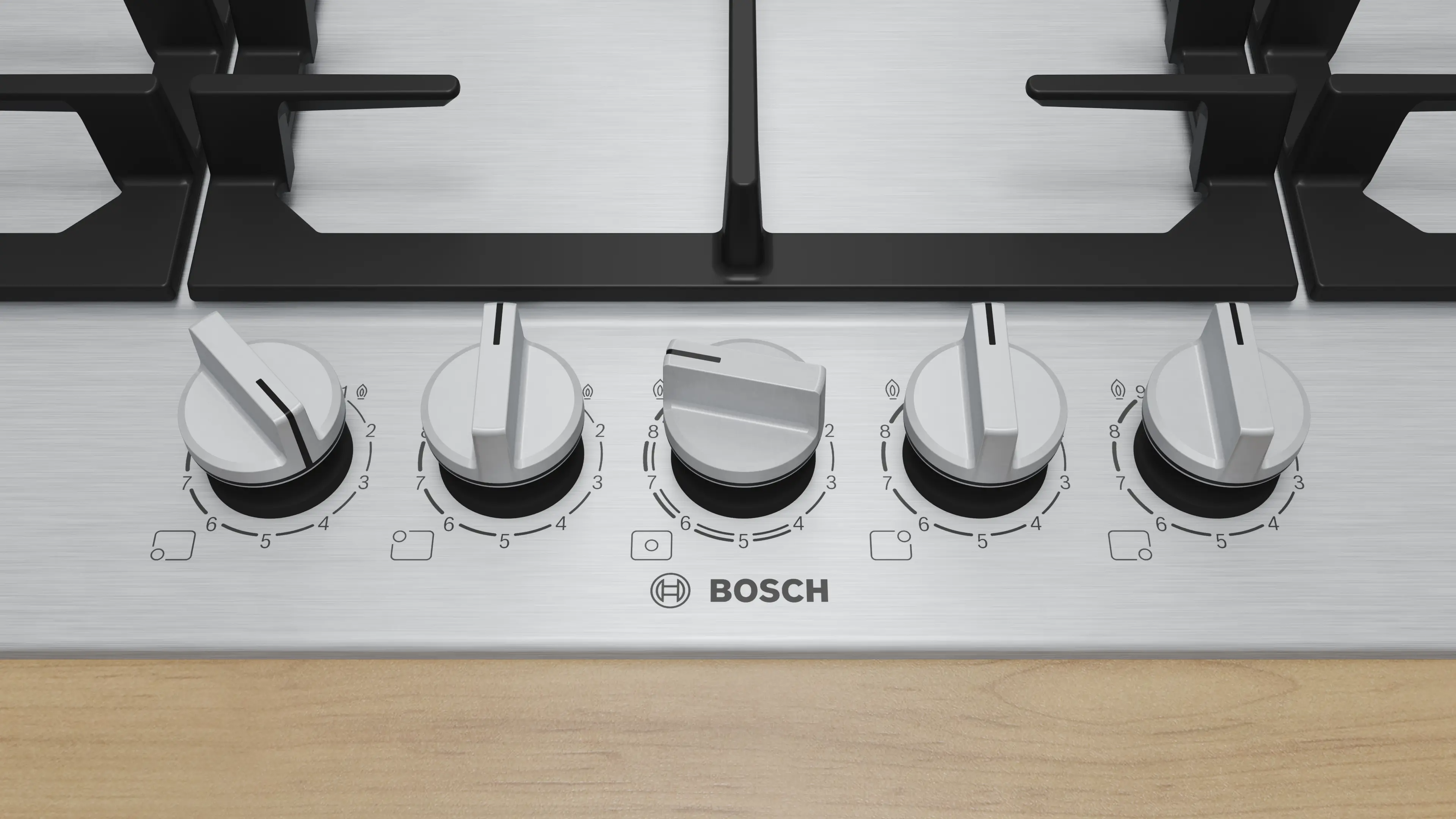 Bosch Series 6 PCR9A5I90 90cm Gas Hob Stainless Steel
