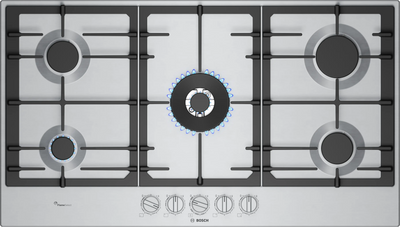 Bosch Series 6 PCR9A5I90 90cm Gas Hob Stainless Steel