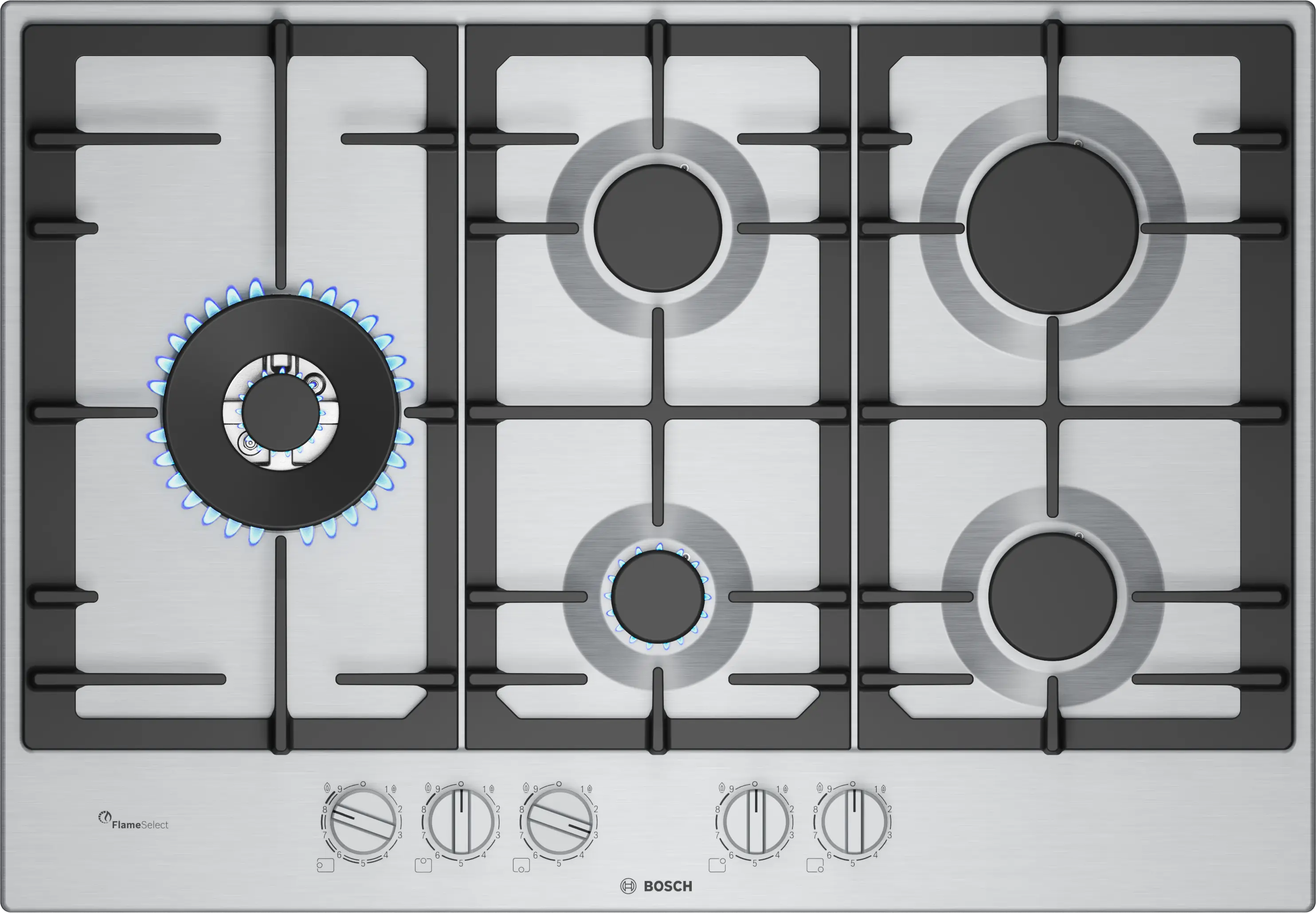 Bosch Series 6 PCS7A5I90 75cm Gas Hob Stainless Steel