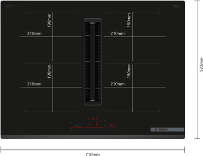 Bosch Series 6 PVQ731H26E 70cm Induction Hob With Integrated Ventilation System