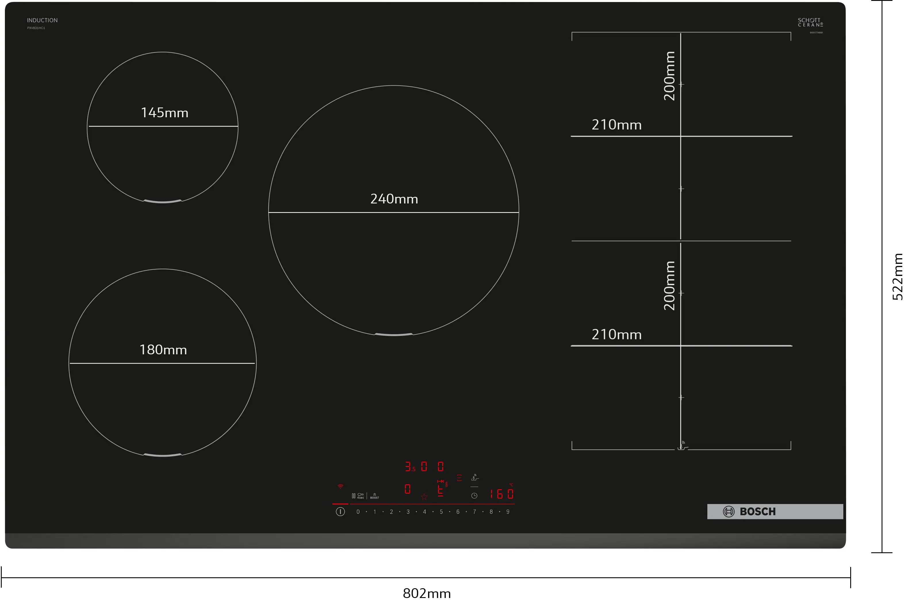 Bosch Series 6 PXV831HC1E 80cm Flex Induction Hob