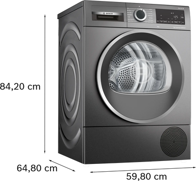 Bosch Series 6 WQG245R2GB 9kg Freestanding Heat Pump Tumble Dryer Grey