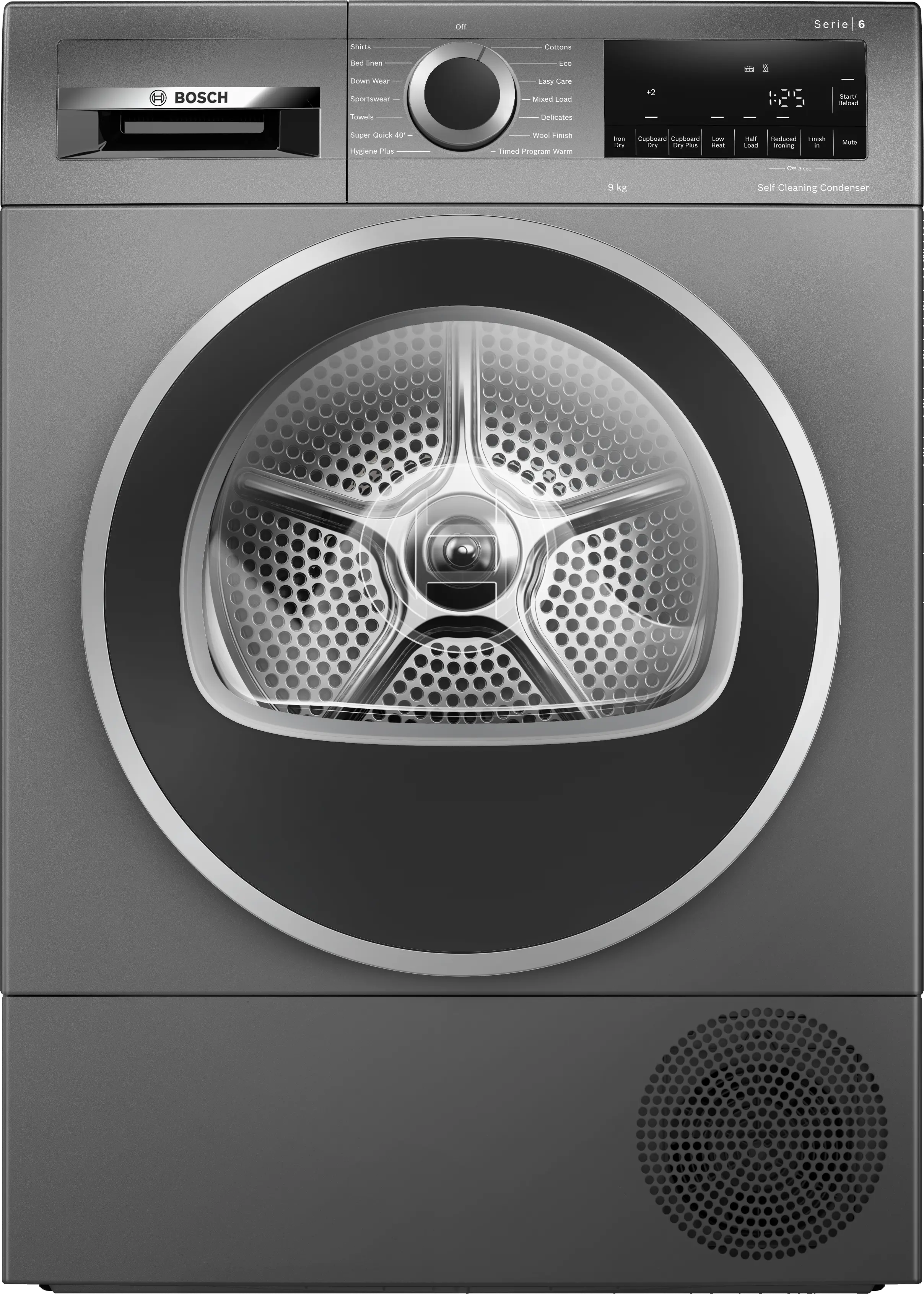 Bosch Series 6 WQG245R2GB 9kg Freestanding Heat Pump Tumble Dryer Grey