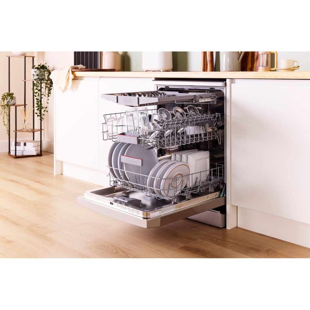 Bosch SMS4EMI06G Series 4 Wifi Connected Freestanding Full Size Dishwasher - Silver Inox with 14 Place Settings