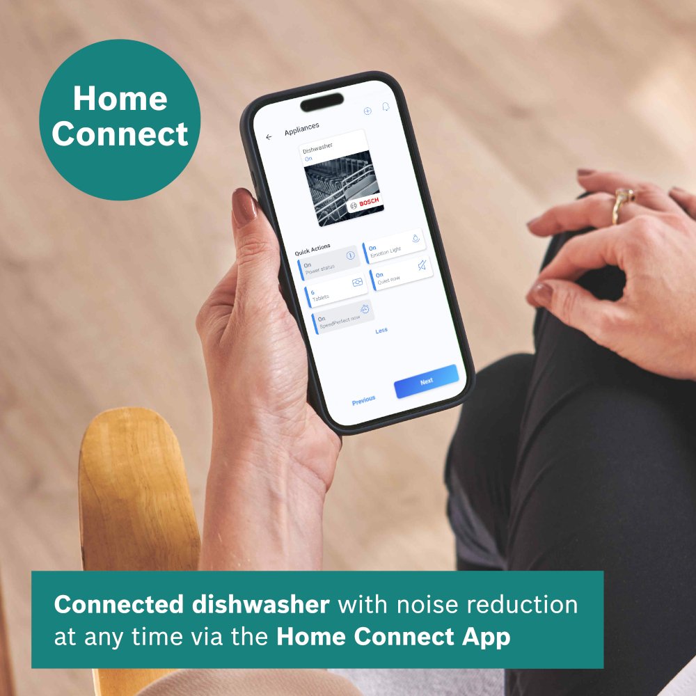 Bosch SMS4EMI06G Series 4 Wifi Connected Freestanding Full Size Dishwasher - Silver Inox with 14 Place Settings