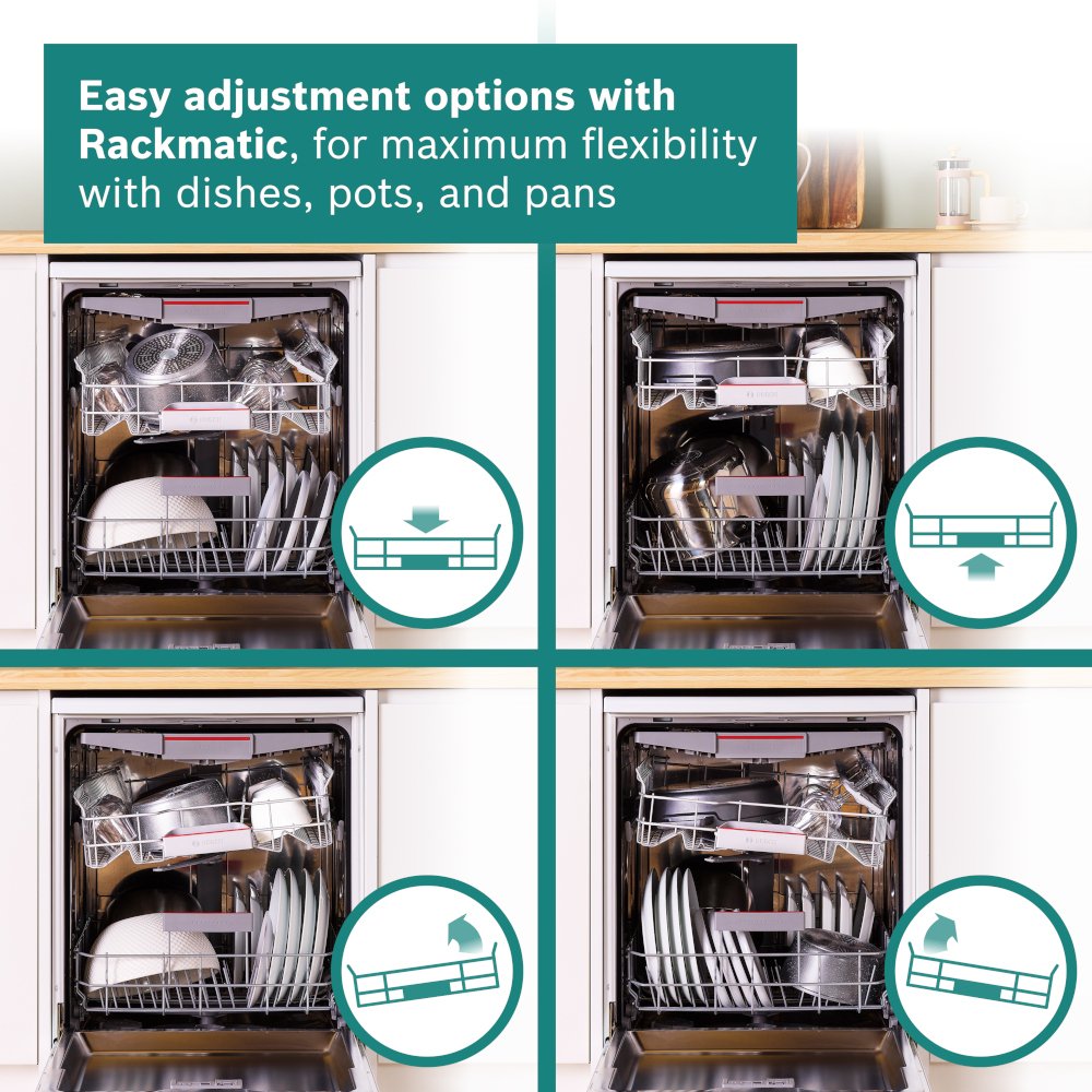 Bosch SMS4EMI06G Series 4 Wifi Connected Freestanding Full Size Dishwasher - Silver Inox with 14 Place Settings