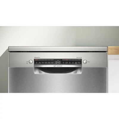 Bosch SMS4EMI06G Series 4 Wifi Connected Freestanding Full Size Dishwasher - Silver Inox with 14 Place Settings